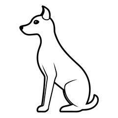 Vector Black Silhouette of a Dog Head Isolated on White Background - Cartoon Clipart Design, Vector black dog head silhouette on white background, ideal for design and clipart use.