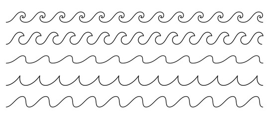 Water wave line pattern. Vector wavy shape pattern
