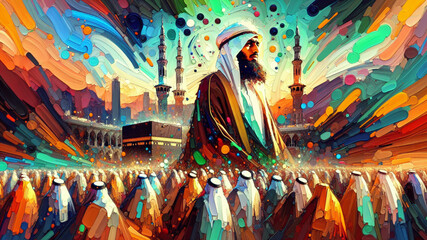 Islamic abstract art, acrylic painting