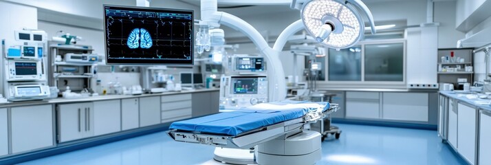 Self-sterilizing surgical instruments using high-frequency plasma technology, futuristic operating room