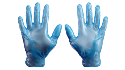 blue gloves isolated on white background