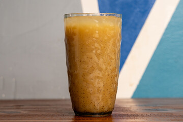 Tall glass of fresh juice
