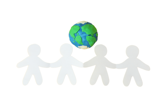 PNG, Population day, planet with text, isolated on white background.