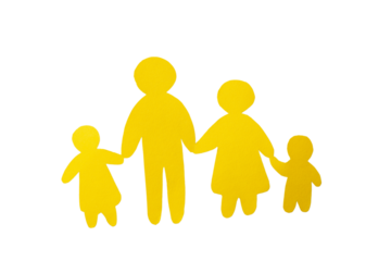 PNG, Population Day, paper people holding hands, isolated on white background.