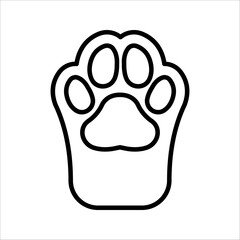 Paw Icon. Symbol isolated white background. vector illustration. color editable.