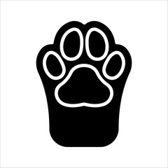 Paw Icon. Symbol isolated white background. vector illustration. color editable.