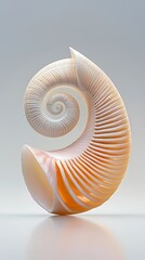 Obraz premium Intricate Spiral Seashell Pastel Colors Natural Texture Background