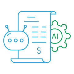 AI-Powered Accounting Technology Vector Icon Design