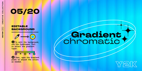 Reeded glass background. Blue, pink gradient background for trendy Y2K design poster. Vector modern gradient background with glass displacement effect of 3D ribbed glass morphism texture