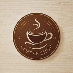 Obraz premium Coffee Shop Sign: charming logo featuring stylized coffee cup design ,AI generated