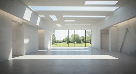 Obraz premium Sunlit Modern Room Spacious Interior Design. AI Generated