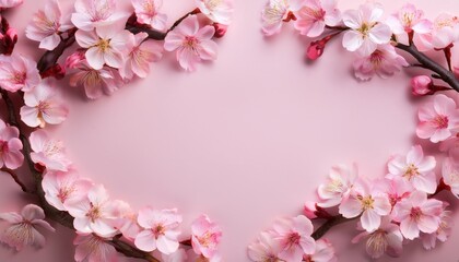 Fototapeta premium リアルな桜の枝のフレーム – 高画質広告向け