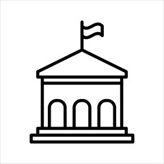 City hall building Icon. Symbol isolated white background. vector illustration. color editable.