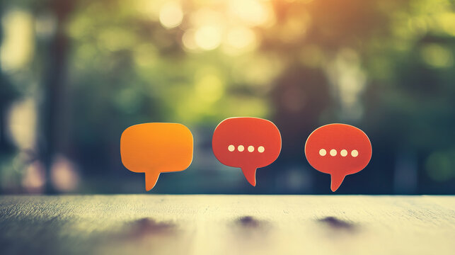 Colorful speech bubbles representing digital communication strategies, enhancing user engagement and interaction vibrant