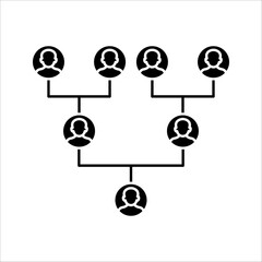 family tree Icon. Symbol isolated white background. vector illustration. color editable.