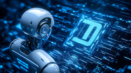 Ai-driven robotics enhancing business efficiency in digital landscapes futuristic technology innovative concepts