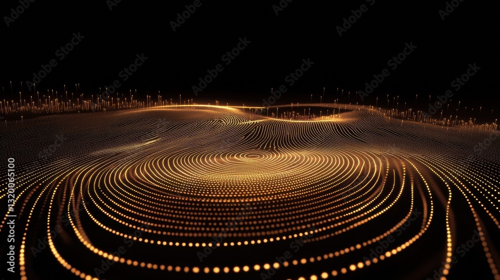 Aufkleber Digital fingerprint graphic with cyber lines creating an intricate design on a dark background for advertising