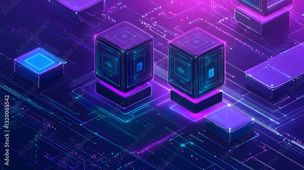Poster robotics and blockchain solutions transforming corporate digital strategies virtual environment tech