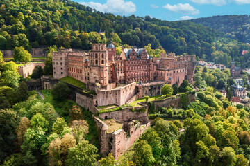 The castle ruin in Heidelberg, Baden Wuerttemberg, Germany, travel destination © Roxana