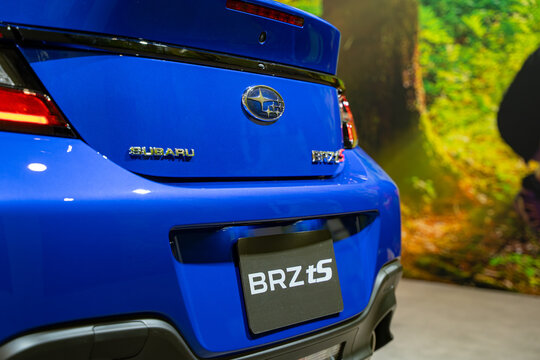 Subaru BRZ tS automobile at the 2025 Canadian International AutoShow. Toronto, Canada - February 14, 2025.