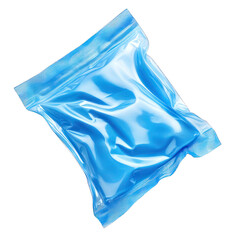 Fototapeta premium Blue wet wipes flow pack, isolated on white background