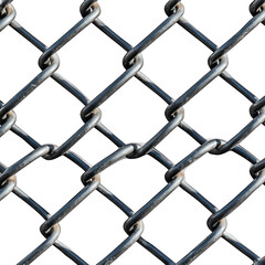 Chain link fence isolated on white background
