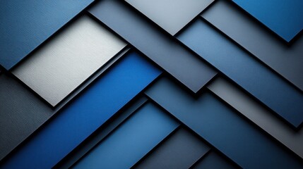 Fototapeta premium Abstract Blue Gray Layered Geometric Design