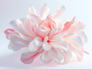 Fototapeta premium Close up of a pink flower on a white gray background 