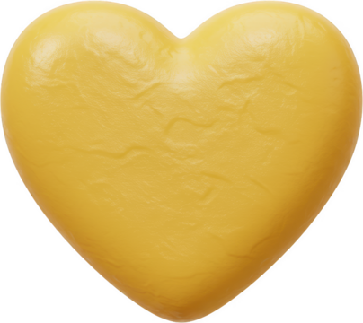 Golden Yellow 3D Rendered Heart Shape Perfect for Valentine s Love and Romance Themes