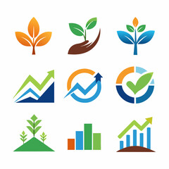 Obraz premium Set of logo collections business growth elements for business branding in white background