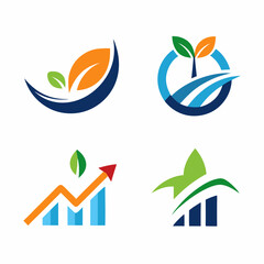 Set of logo collections business growth elements for business branding in white background