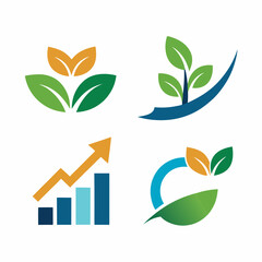 Set of logo collections business growth elements for business branding in white background