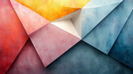 Colorful geometric shapes creating a textured abstract and artistic composition