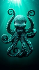 Fototapeta premium Ocean Octopus Underwater Close Up