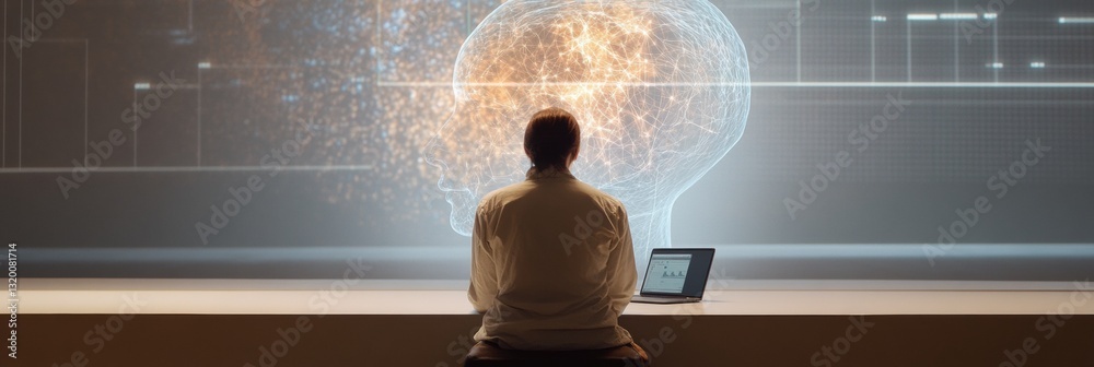 Poster student engages with ai driven virtual learning environment at home for effective educational experi