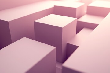 Obraz premium Abstract Pink Geometric Shapes in Soft Lighting Environment