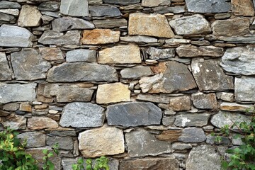 Obraz premium A backdrop featuring a charming rustic stone wall.