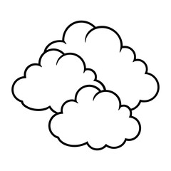 Cartoon Clouds, Clouds line art vector icon, cloud computing concept, vector cloud icon