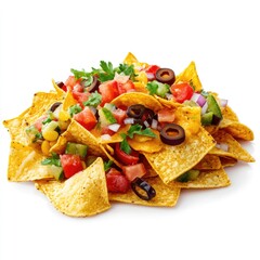 Delicious Spicy Nachos with Cheese, Beef, and Fresh Salsa