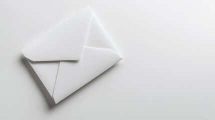 A white envelope on a white background
