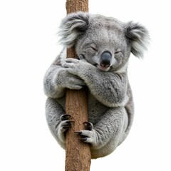 Fototapeta premium High Quality Close Up of a Koala Clinging to a Tree