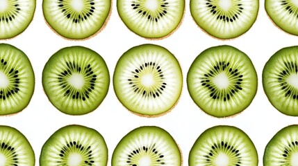 Fototapeta premium Fresh Kiwi Halves in Minimalist Composition, Showcasing Natural Beauty and Simplicity 