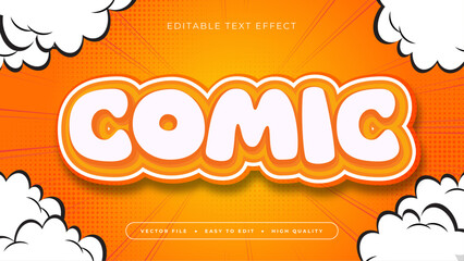 A orange background with the word comic on it