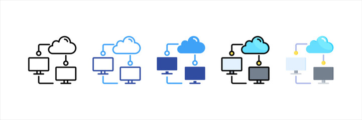 Distributed Computing Multi Style Icon Set