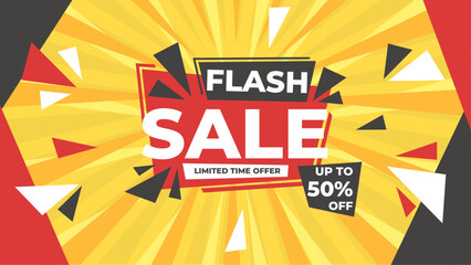 Flash sale discount banner template promotion