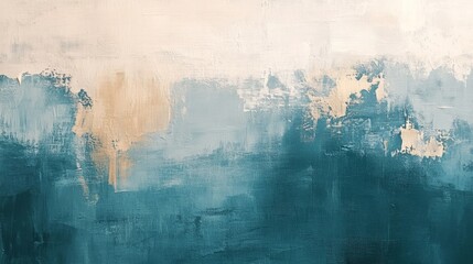 Abstract art painting displaying overlapping colors and various brush strokes