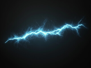 Glowing digital electric bolt model isolated on a black background