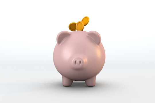Piggy saving money a banking financial concept
