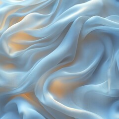 Fototapeta premium Abstract Flying Fabric Design Element with Flowing Sienna Scarf and Smooth Dynamic Movement in 3D Rendering