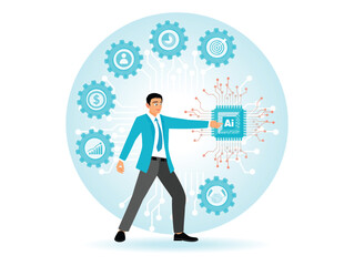 Embracing innovation and navigating intelligent technologies. Business visionaries point to AI.